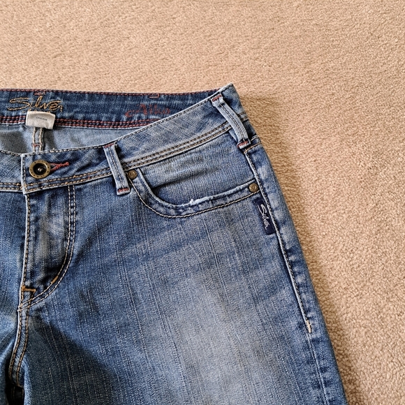 Silver Jeans Aiko Crop Women's 30 Blue Denim Capri Pants Mid Wash - Picture 4 of 13